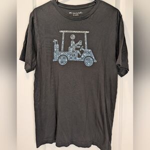 “TravisMathew Golf T-Shirt Black Graphic Tee Size M Casual”